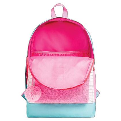Imagem de Mochila Costas 17 Académie Teddy Com Pompom Rosa Tilibra