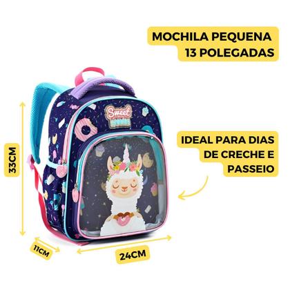 Imagem de Mochila Costas Creche Lhama Fofinha Meninas Pré Escola