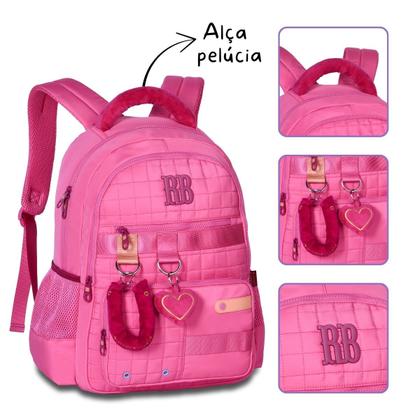 Imagem de Mochila Costas Escolar Feminina Rebecca Bonbon Pelúcia -