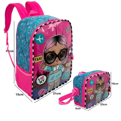 Imagem de Mochila costas escolar infantil com lancheira lol surprise!