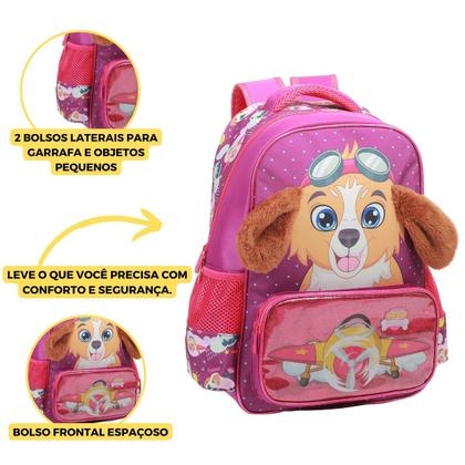 Imagem de Mochila Costas Escolar Infantil Patrulha Meninas Cachorro Yepp