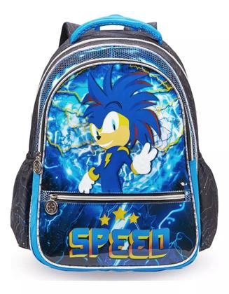Imagem de Mochila Costas Grande Escolar Infantil Sonic Shadown Game