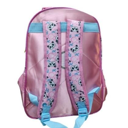 Imagem de Mochila Costas Infantil Feminina Panda Com Chaveiro Pom Pom 13'' - MIF5314-13