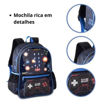 Imagem de Mochila Costas Infantil Video Game Start Com Luzes Infantil Escolar Clio Style