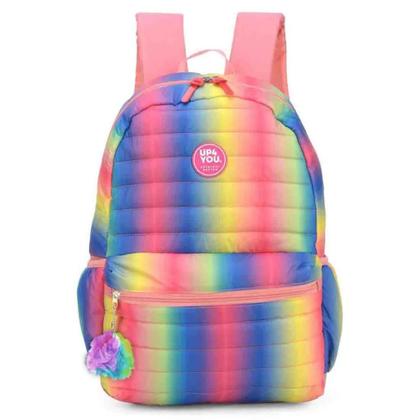 Imagem de Mochila Costas Juvenil Escolar Notebook Arco Iris Up4You