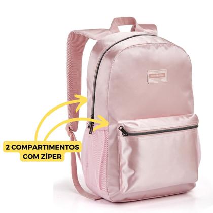 Imagem de Mochila Costas Juvenil Feminina Reforçada Cetim Fashion Seanite