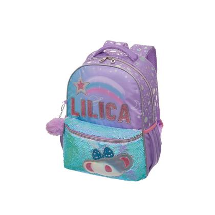 Imagem de Mochila Costas Lilica Ripilica Lantejoulas Escolar Passeio