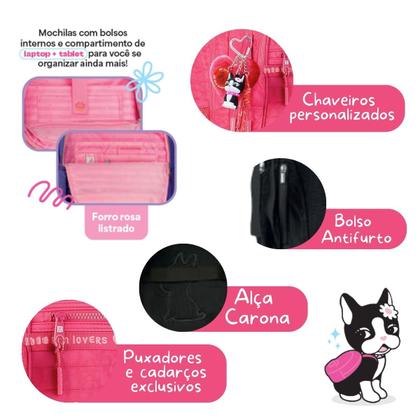 Imagem de Mochila Costas Rebecca Bonbon Bolsa Escolar Juvenil Meninas