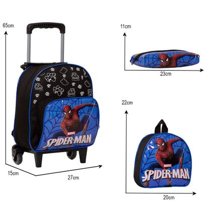 Imagem de Mochila Criança Pre Escola Homem Aranha Passeio de Rodinhas