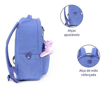 Imagem de Mochila Crinkle Escolar Notebook Juvenil Chaveiro UP4YOU