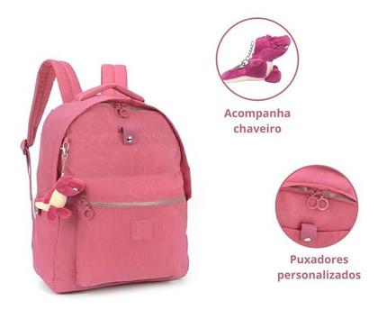 Imagem de Mochila Crinkle Escolar Notebook Juvenil Chaveiro UP4YOU