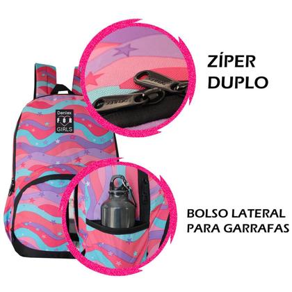 Imagem de Mochila De Alças Denlex For Girls Love Estrela Reforçada