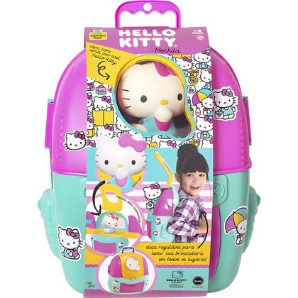 Imagem de Mochila De Atividade Infantil Figura Hello Kitty Com Boneca Em Vinil Macio Para Menina - Samba Toys