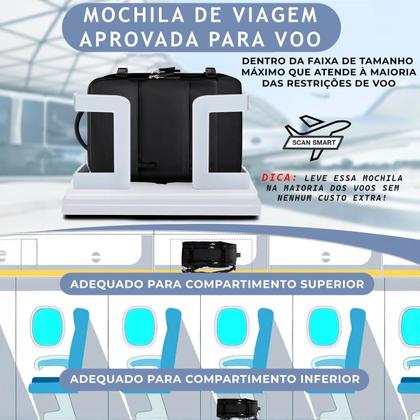 Imagem de Mochila de Bordo Viagem de Avião Bagagem de Mão Ergonômica