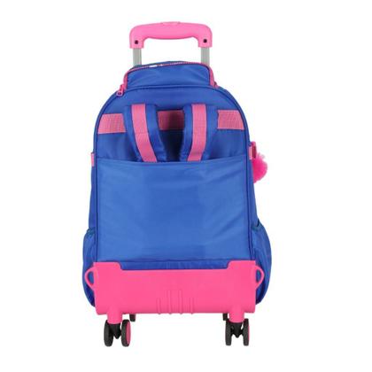 Imagem de Mochila De Carrinho Escolar Infantil Stitch Azul Escuro Rodinha 360