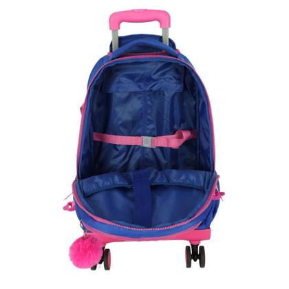 Imagem de Mochila De Carrinho Escolar Infantil Stitch Azul Escuro Rodinha 360