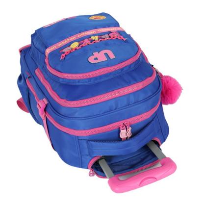 Imagem de Mochila De Carrinho Escolar Infantil Stitch Azul Escuro Rodinha 360