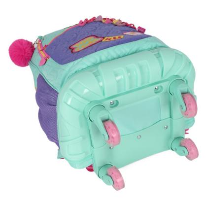 Mochila De Carrinho Escolar Infantil Up4you Turquesa Com Roxo - Luxcel Imagem de Mochila De Carrinho Escolar Infantil Up4you Turquesa Com Roxo