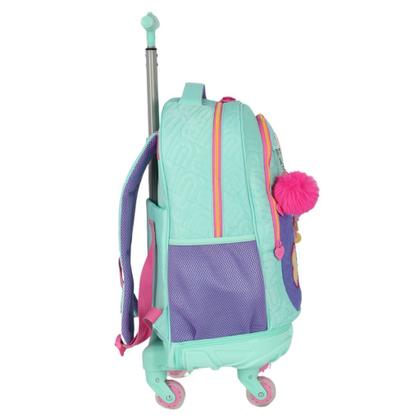 Mochila De Carrinho Escolar Infantil Up4you Turquesa Com Roxo - Luxcel Imagem de Mochila De Carrinho Escolar Infantil Up4you Turquesa Com Roxo