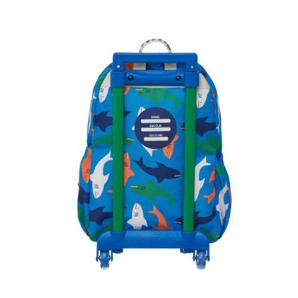 Imagem de Mochila de Carrinho Fábula Zumzum Tubarão Azul