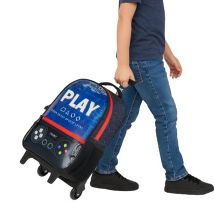 Imagem de Mochila de Carrinho Infantil Estilo Videogame PLAY Ideal para Escola