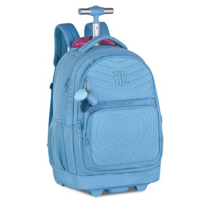 Imagem de Mochila de Carrinho Soft Matelassê Rebecca Bonbon Juvenil Escolar com Lancheira e Estojo