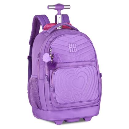 Imagem de Mochila de Carrinho Soft Matelassê Rebecca Bonbon Juvenil Escolar com Lancheira e Estojo
