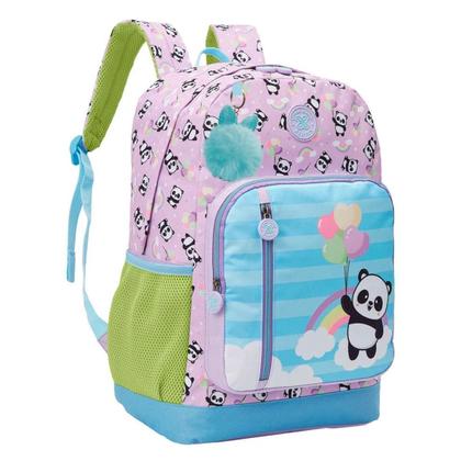 Imagem de Mochila De Costa College Panda Balão Lilás Juvenil Xeryus