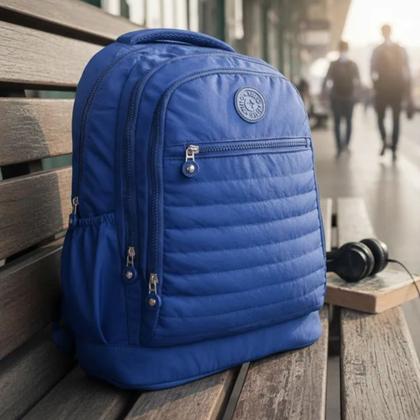 Imagem de Mochila De Costa Juvenil Crinkle Espaçosa Casual Yins Azul