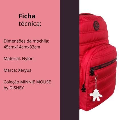 Imagem de Mochila de Costa Vermelha Minnie com Matelassê Xeryus