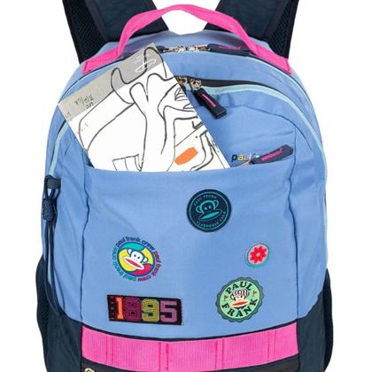 Imagem de Mochila De Costas 2 Divisórias Escolar Patches Paul Frank