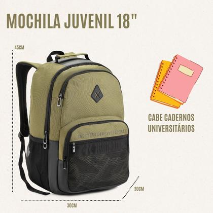 Imagem de Mochila De Costas  Bolsa Multiuso Juvenil Masculina Multiuso Resistente Grande Viagem Compartimentos Confortável Menino