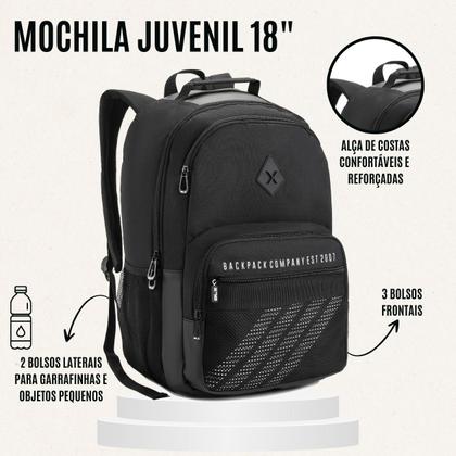 Imagem de Mochila De Costas  Bolsa Multiuso Juvenil Masculina Multiuso Resistente Grande Viagem Compartimentos Confortável Menino