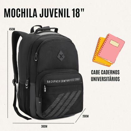 Imagem de Mochila De Costas  Bolsa Multiuso Juvenil Masculina Multiuso Resistente Grande Viagem Compartimentos Confortável Menino