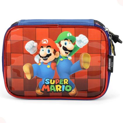 Imagem de Mochila de Costas c/ Estojo Box Escolar Passeio  Super Mário