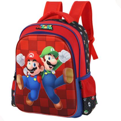 Imagem de Mochila de Costas c/ Estojo Box Escolar Passeio  Super Mário