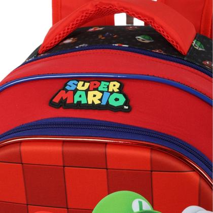 Imagem de Mochila de Costas c/ Estojo Box Escolar Passeio  Super Mário
