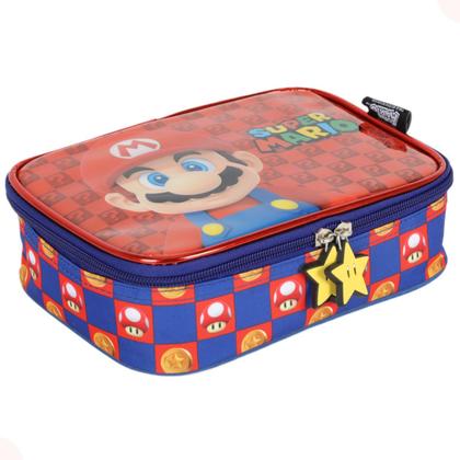 Imagem de Mochila de Costas c/ Estojo Box Escolar Passeio  Super Mário