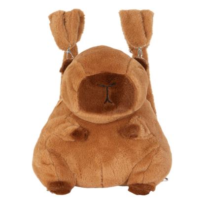 Imagem de Mochila de Costas Capivara Formato Pelúcia Marrom Juvenil