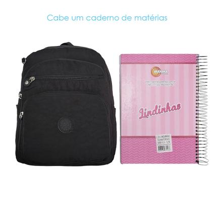 Imagem de Mochila de Costas com Estojo Juvenil Casual Trabalho Escola dia a dia Leve Reforçada Resistente Pequena