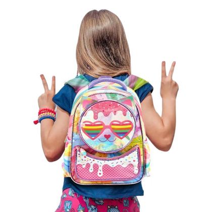 Imagem de Mochila De Costas Escolar Infantil Estampa Candy Cat Meninas