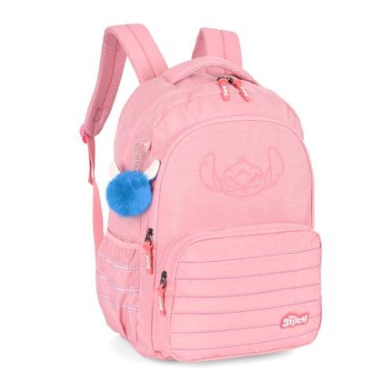 Imagem de Mochila De Costas Escolar Infantil Laptop Stitch Salmao