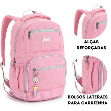 Imagem de Mochila de Costas Escolar Juvenil Matelasse