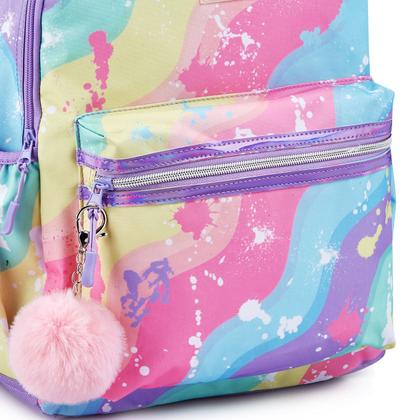 Imagem de Mochila de Costas Escolar Juvenil P/ Meninas Estampa Colorida Reforçada Material Resistente Infantil