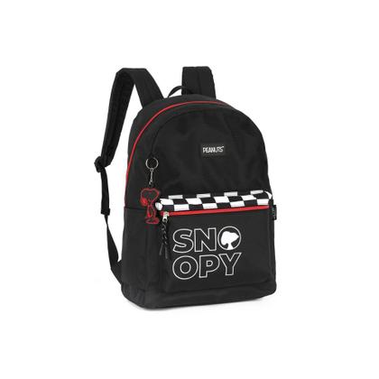 Imagem de Mochila de costas Escolar Juvenil Snoopy Luxo Estampa Xadrez