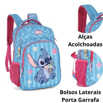 Imagem de Mochila de Costas Escolar Juvenil Stitch Angel PINK
