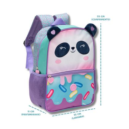 Imagem de Mochila De Costas Escolar Pequena Creche Pandinha Panda Fofa Colorida Yepp Kids