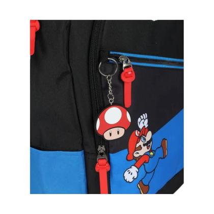 Imagem de Mochila de Costas Escolar Super Mario Azul Luxcel