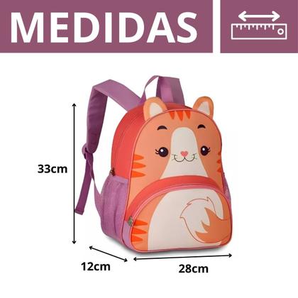 Imagem de Mochila De Costas Gata Gatinha Infantil Pets Oficial C/ Orelhinhas Em Pelúcia - Resistente - Clio