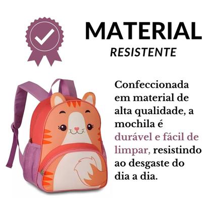 Imagem de Mochila De Costas Gata Gatinha Infantil Pets Oficial C/ Orelhinhas Em Pelúcia - Resistente - Clio